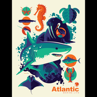 ATLANTIC MARINE LIFE regular edition screenprint