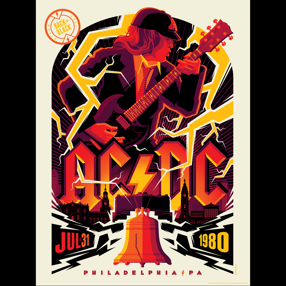 AC/DC: philadelphia fire edition gig poster – strongstuffstore