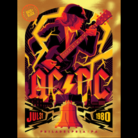 AC/DC: philadelphia fire edition foil gig poster