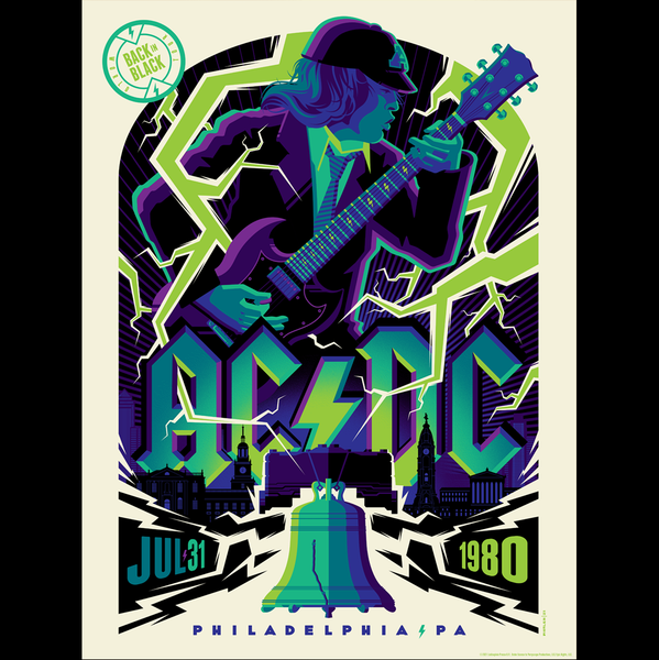 AC/DC: philadelphia midnight edition gig poster