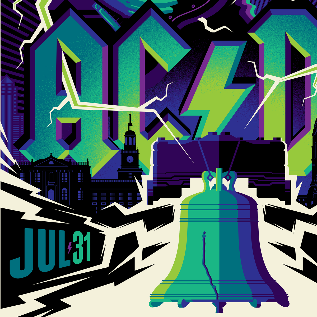 AC/DC: philadelphia midnight edition gig poster – strongstuffstore