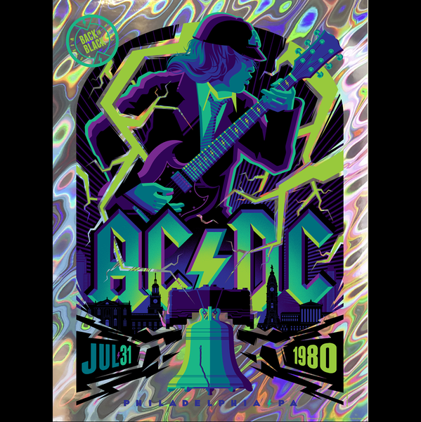 AC/DC: philadelphia midnight edition foil gig poster