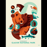 ICONIC WILDLIFE OF GLACIER screenprint