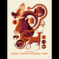 ICONIC WILDLIFE OF GRAND CANYON screenprint