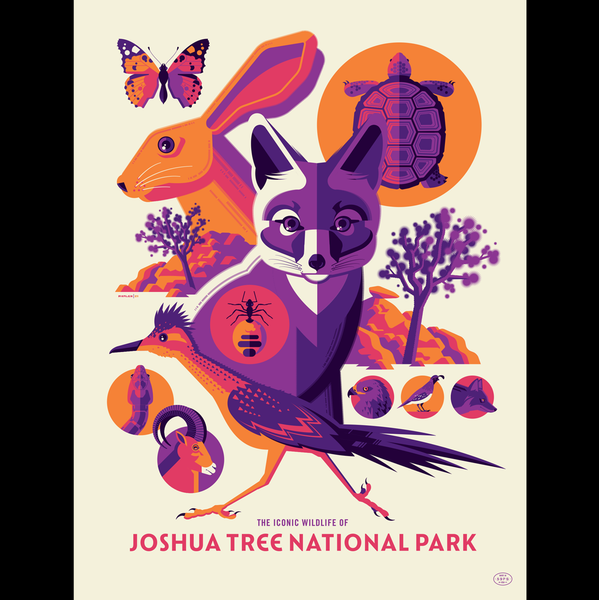 ICONIC WILDLIFE OF JOSHUA TREE screenprint