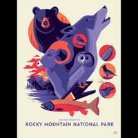ICONIC WILDLIFE OF ROCKY MOUNTAIN NATIONAL PARK screenprint