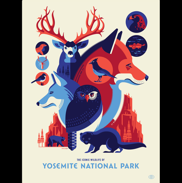 ICONIC WILDLIFE OF YOSEMITE screenprint